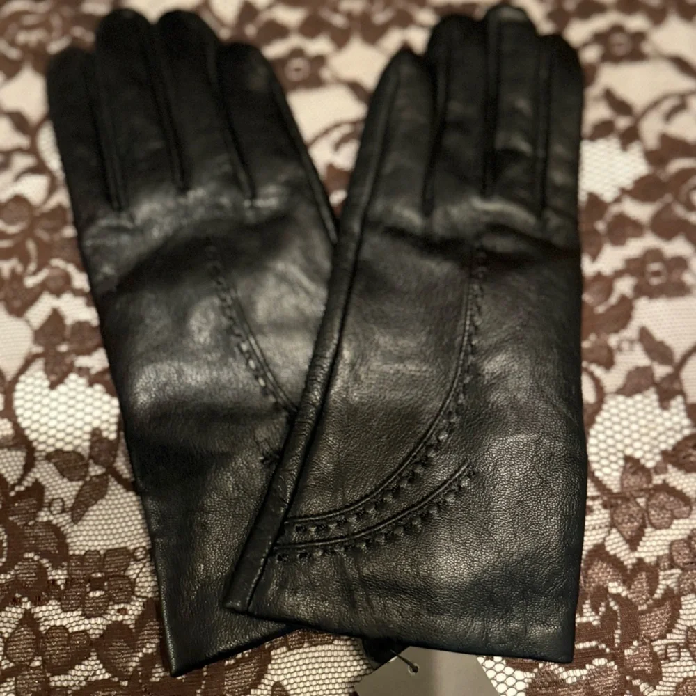 Marcus Adler Black Genuine Leather Gloves Size L